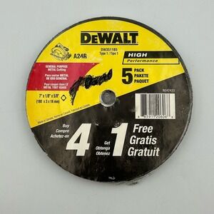 New Sealed‎ DeWalt 5 Pack Metal Cutting Blades A24R DW3511B5 General Purpose